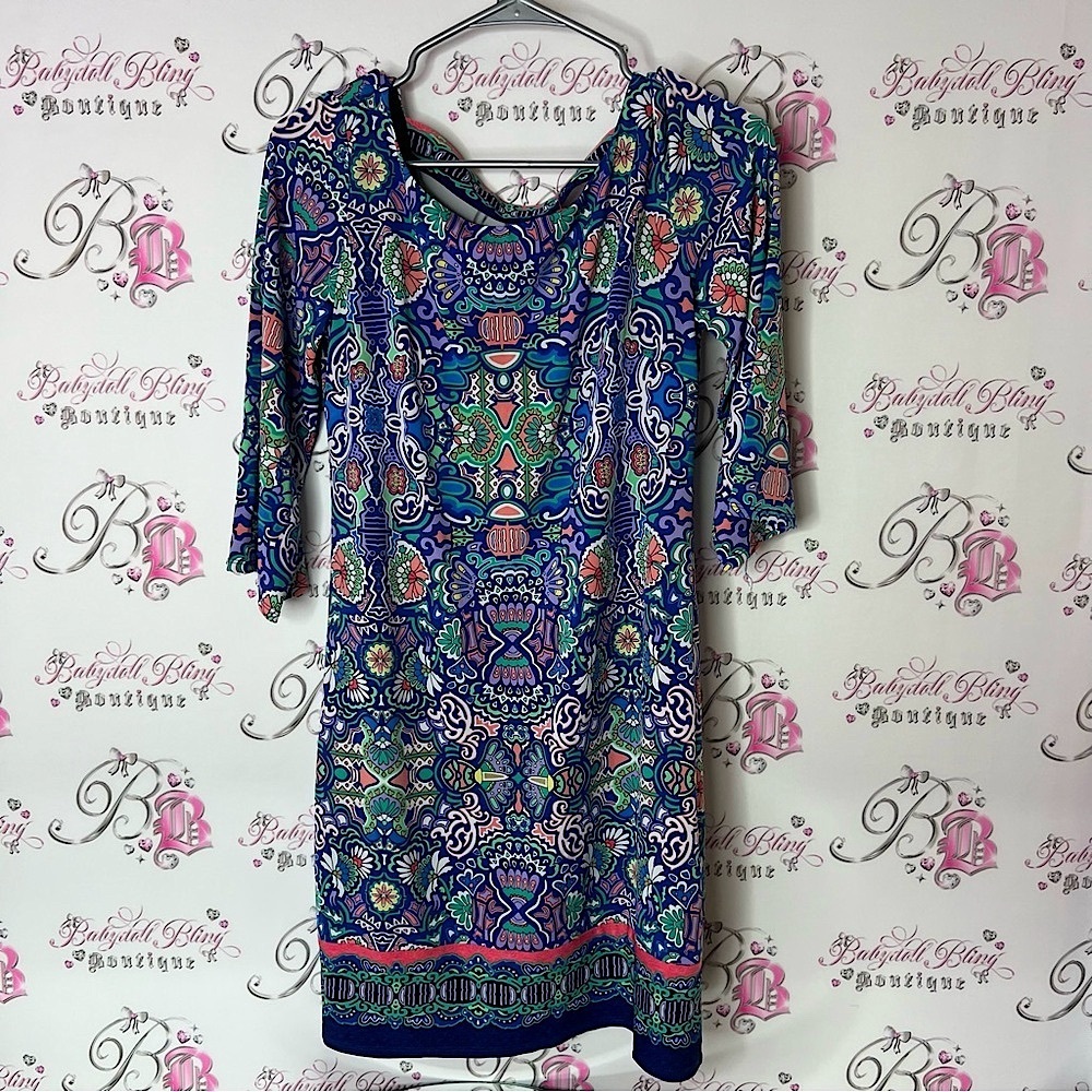 Laundry by Shelli segal dress paisley boho strappy Colorful Patterned Dress